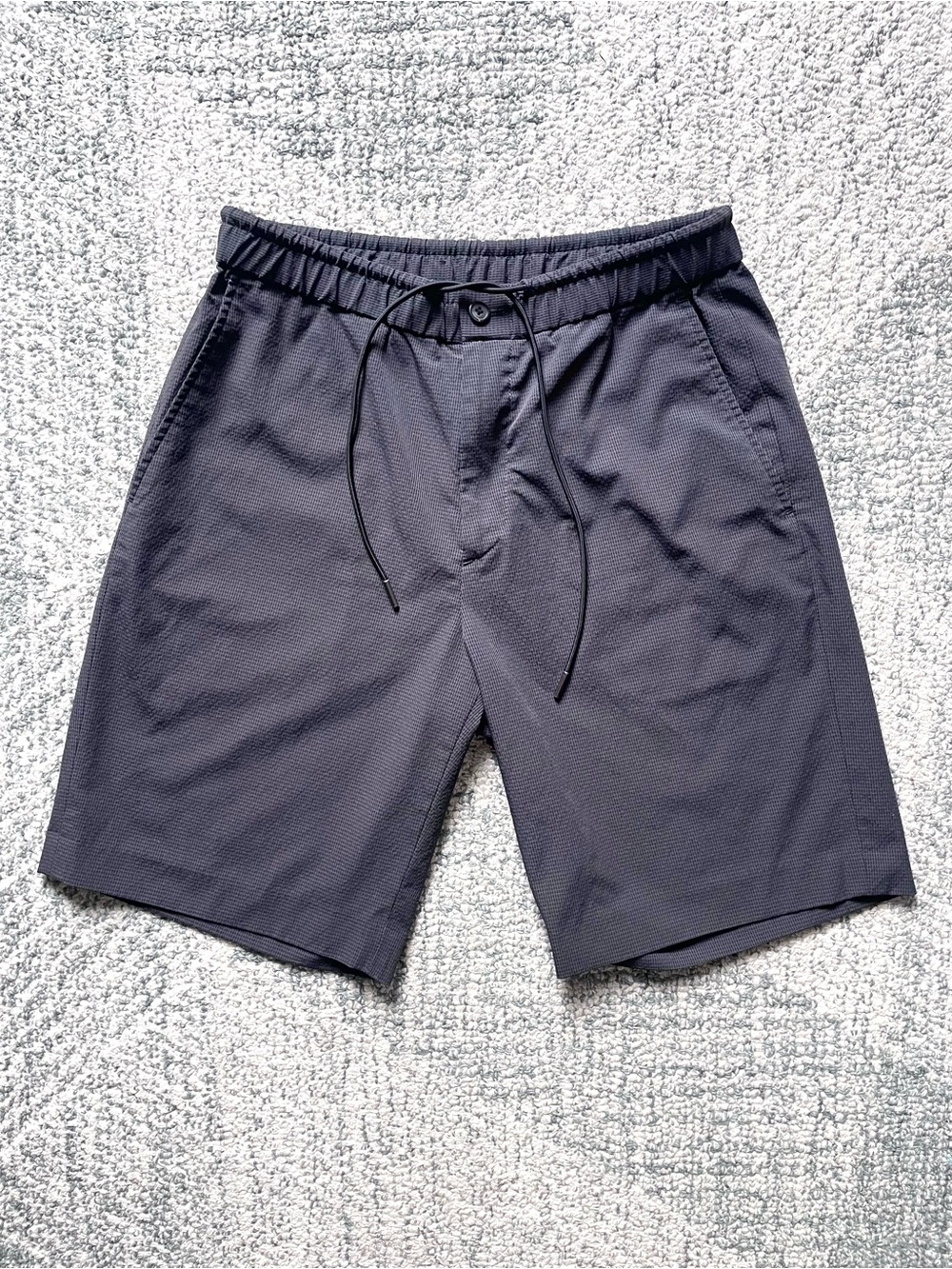 THEORY Men’s Dark Gray Swim Trunks Small Seersucker Anthracite